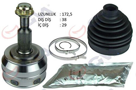 GVA 4475210K Aks Kafası Diş Ön Transporter T5 2.5 TDI 04-10 AXD 38X29X63 172.5mm 7H0498099A