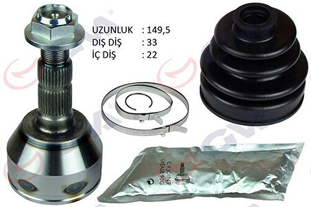 GVA 4490008K Aks Kafası Diş Ön Astra H-Zafira B 1.4L-1.I6 04-09 33X22X53 149.5mm 1603273
