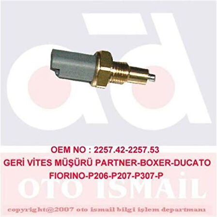 GVA 5445000 Geri Vites Müşürü Partner-Boxer-Ducato-206-307-308-Berlingo-C3-C4 2 Fişli 2257.42
