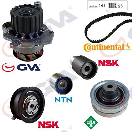 GVA 59WPK7518 Devirdaimlı Triger Seti Golf IV-Bora-Octavia-Leon-Cordoba-A3 1.9 TDI AGR K025559Xs 038198119D