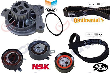 GVA 59WPK7570 Devirdaimlı Triger Seti 122X26.5-081X21 T4 2.5TDI-LT35 2.5TDI Acv-ANJ-Avr 074198119