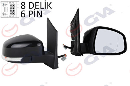 GVA Dış Dikiz Aynası Elektrikli Isıtmalı Sağ Sinyalli Focus 08 Vm-6304ehar