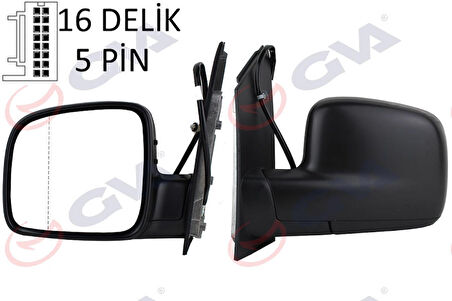 GVA Dış Dikiz Aynası Elektrikli Sol Caddy 04 13 Asferikli Vm-375ehal