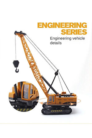 İnşaat Araçları Oyuncak   Büyük Vİnç Dozer Kepçe Slindir Forklift Kar Küreyici 5 Li Set