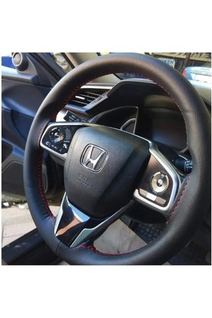 Volvo V60 Cross Country Deri Direksiyon Kılıfı Premium Düz Model Kırmızı Renk