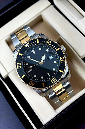 Limited Edition Altın/Gümüş Takvimli Erkek Kol Saati