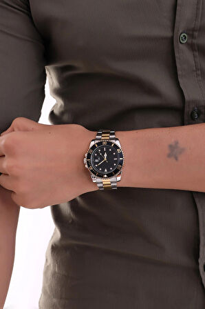 Limited Edition Altın/Gümüş Takvimli Erkek Kol Saati