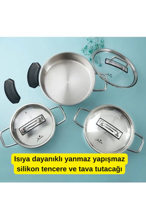 Silikon Tutacak Tutmaç Seti 1 Çift Siyah 1 Çift Kırmızı Yeni Tavalara Tencerelere Sahanlara Uyumlu