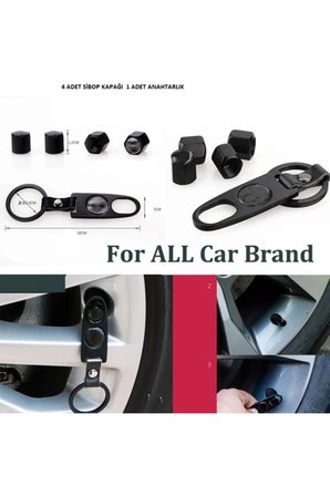 Honda Element Metal Anahtarlık Ve 4 Adet Metal Sibop Kapağı Seti