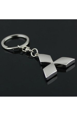 Mitsubishi Logolu 3d Metal Otomobil Anahtarlığı - Krom Kaplamalı Oto Anahtarlık