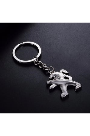 Peugeot 5008 2010-2017 Anahtarlık Metal 3d Metal Otomobil Anahtarlığı - Krom Kaplamalı