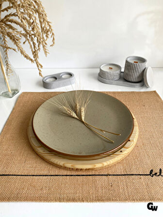 Yuvarlak Doğal Ahşap Sunum Tabağı Çukur Ahşap Sunumluk(BEYAZ ÇAM)(ÇAP:28cm)