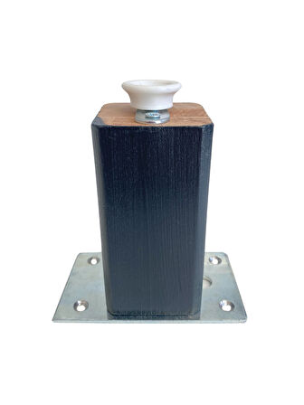Kale Ayarlı Ahşap Ayak Mobilya Masa ve Dolap Ayağı(ANTRASİT)(KAYIN/GÜRGEN AĞACI)(12CM)(1 ADET)