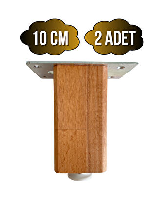 Kale Ayarlı Ahşap Ayak Mobilya Masa ve Dolap Ayağı(KAYIN)(KAYIN/GÜRGEN AĞACI)(10CM)(2 ADET)