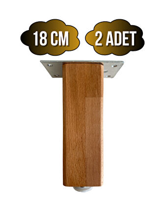 Kale Ayarlı Ahşap Ayak Mobilya Masa ve Dolap Ayağı(KAYIN)(KAYIN/GÜRGEN AĞACI)(18CM)(2 ADET)