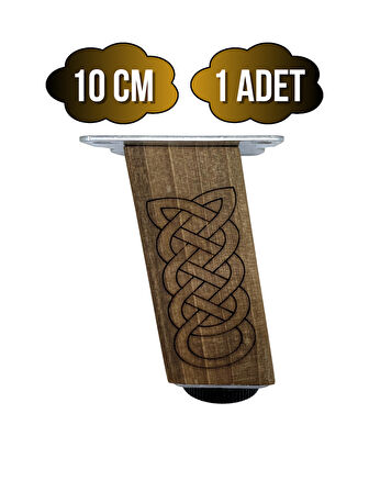 Kale Eğimli Ayarlı Desenli Ahşap Ayak Mobilya Masa Dolap Ayağı(10CM)(1 ADET)(K. CEVİZ)(CEVİZ AĞACI)