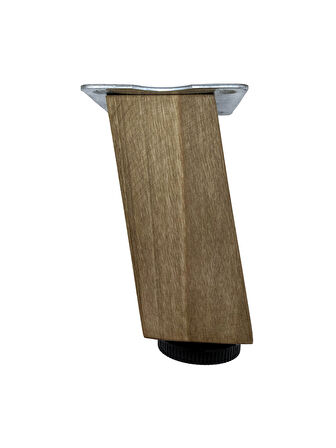 Kale Eğimli Ayarlı Ahşap Ayak Mobilya Masa ve Dolap Ayağı(20CM)(1 ADET)(KOYU CEVİZ)(CEVİZ AĞACI)