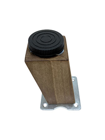 Kale Eğimli Ayarlı Ahşap Ayak Mobilya Masa ve Dolap Ayağı(20CM)(4 ADET)(KOYU CEVİZ)(CEVİZ AĞACI)