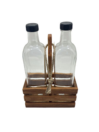 Ahşap Doğal 2Li Set Yağdanlık ve Sosluk Takımı(SET)(KİRAZ)(1 SET)