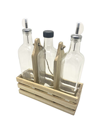 Ahşap Doğal 3Lü Set Yağdanlık ve Sosluk Takımı(SET)(IHLAMUR - KAVAK)(1 SET)