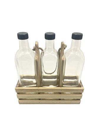 Ahşap Doğal 3Lü Set Yağdanlık ve Sosluk Takımı(SET)(IHLAMUR - KAVAK)(1 SET)