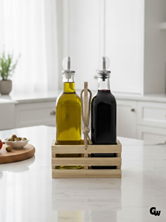 Ahşap Doğal 2Li Set Yağdanlık ve Sosluk Takımı(SET)(IHLAMUR - KAVAK)(1 SET)