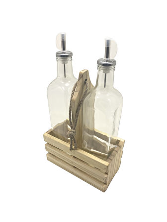 Ahşap Doğal 2Li Set Yağdanlık ve Sosluk Takımı(SET)(IHLAMUR - KAVAK)(1 SET)