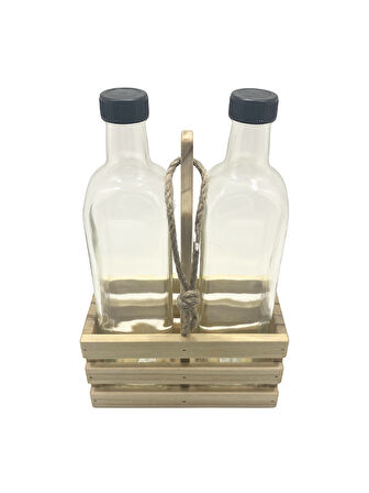 Ahşap Doğal 2Li Set Yağdanlık ve Sosluk Takımı(SET)(IHLAMUR - KAVAK)(1 SET)