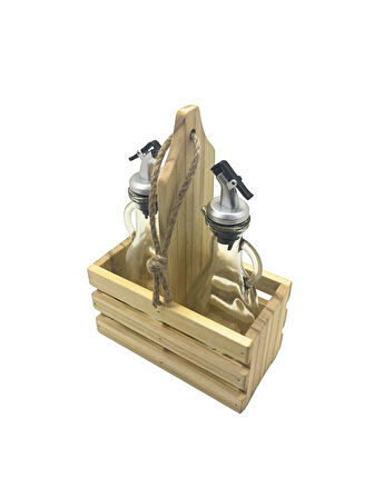 Ahşap Doğal 2Li Tombul Set Yağdanlık ve Sosluk Takımı(SET)(IHLAMUR - KAVAK)(1 SET)