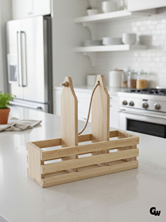 Ahşap Doğal 3Lü Yağdanlık ve Sosluk Altı(IHLAMUR - KAVAK)(1 ADET)