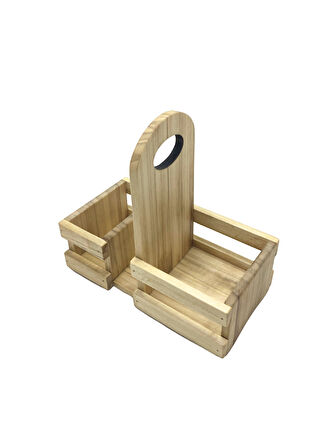 Ahşap Doğal Baharatlık Yağdanlık ve Peçetelik Altı(KAVAK-IHLAMUR)(1 ADET)