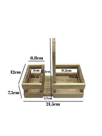Ahşap Doğal Baharatlık Yağdanlık ve Peçetelik Altı(KAVAK-IHLAMUR)(1 ADET)
