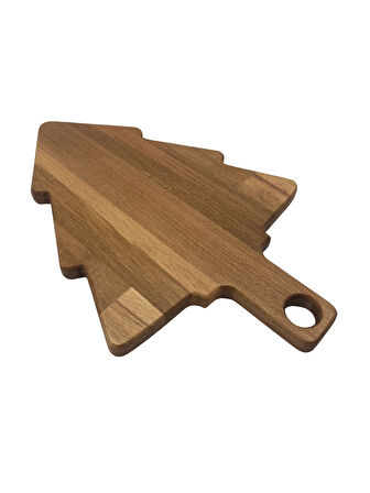 Yılbaşı Sunum Tahtası Noel Çam Ağacı Doğal Ahşap Sunum Tabağı(KAYIN / GÜRGEN)(1 ADET)