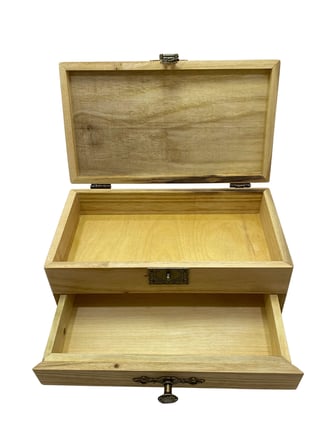 Doğal Ahşap Takı Kutusu Ahşap Saklama Kutusu(CEVİZ AGACI)(BOY:30CM EN:17CM YÜK:15CM)