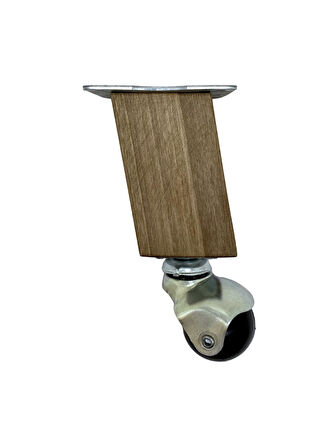Kale Ahşap Eğimli Top Tekerli Ayak Mobilya Sehpa Tekerli Ayağı(15CM)(4 ADET)(K. CEVİZ)(CEVİZ AĞACI)