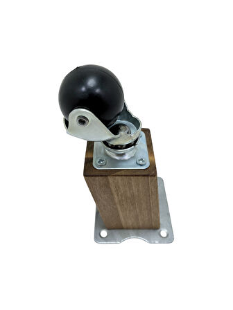 Kale Ahşap Eğimli Top Tekerli Ayak Mobilya Sehpa Tekerli Ayağı(15CM)(4 ADET)(K. CEVİZ)(CEVİZ AĞACI)