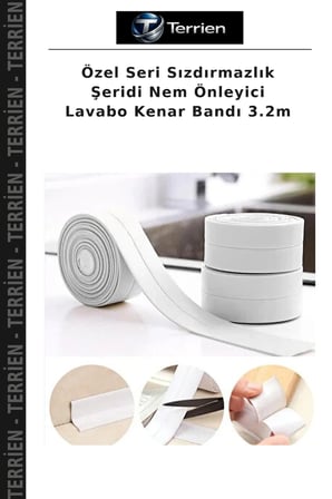Özel Seri Sızdırmazlık Şeridi Nem Önleyici Lavabo Kenar Bandı 3.2m