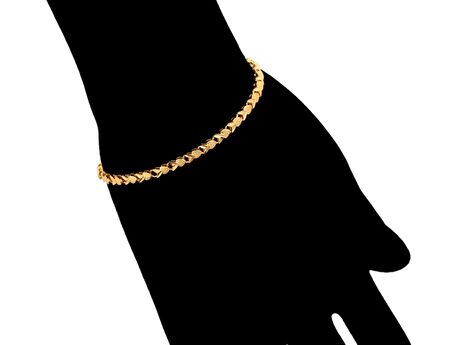 GiftWorld Zirkon Kalpli Yol Bileklik / 24K Gold Renk Vip Seri