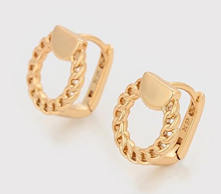 GiftWorld Burgu Model Küpe / 18K Gold Renk Vip Seri