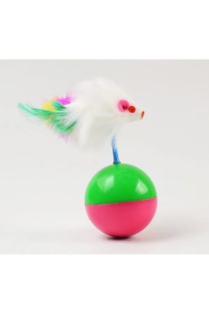 1 Adet Kedi Oyun Topu – Fareli Tasarım, Eğlenceli Kedi Oyuncağı, Saatlerce Oyun İçin Cat Toy Ve Mouse Toy