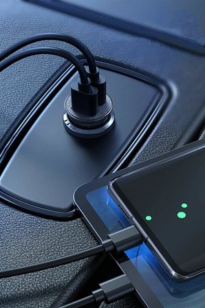 Tüm Araçlara Uyumlu Araba Çakmaklık Hızlı Şarj Cihazı Çift Usb Girişli Oto Şarz Aleti Soketi