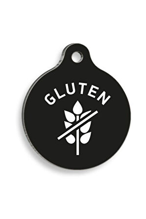 Gluten Alerjisi Yuvarlak Kedi ve Köpek Künyesi Small: 2,5 cm.