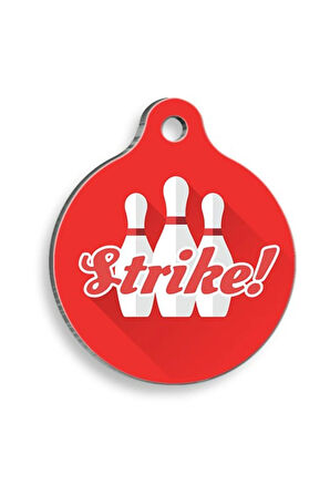 Strike! Yuvarlak Kedi ve Köpek Künyesi Large 3,8 cm
