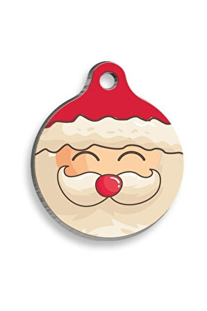 Christmas Serisi Santa Comics Yuvarlak Kedi ve Köpek Künyesi Small: 2,5 cm.