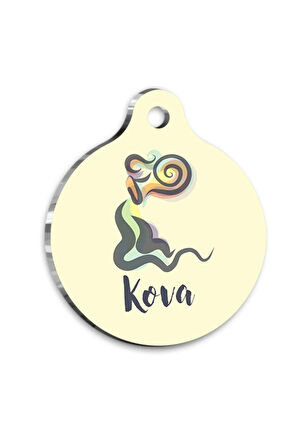 Kova Burcu Kedi köpek Künyesi Small 2 x 3,5 cm