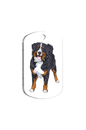 Bernese Mountain Resimli Köpek Künyesi Small 2 x 3,5 cm