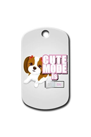 Cute Mode Is On ( Pembe) Köpek Künyesi Small