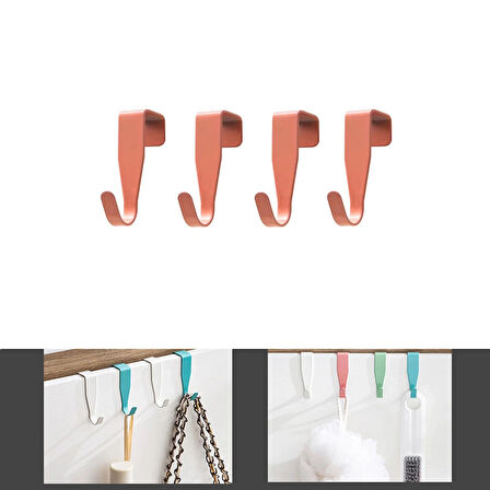 Microcase Sert ABS Plastik Çok Amaçlı Mutfak Dolabı Kapı Duşakabin vb Alanlar için Plastik Askılık Kanca 4lü Set - YEŞİL AL4988