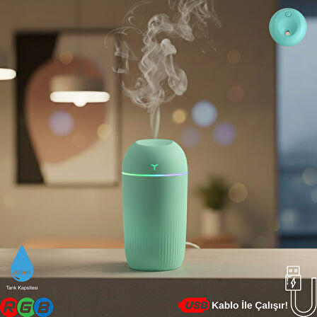 420ML RGB Işıklı Mini Sessiz USB Hava Nemlendirici & Aroma Difüzör