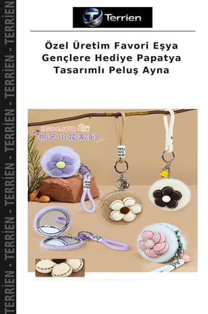 Özel Üretim Favori Eşya Gençlere Hediye Papatya Tasarımlı Peluş Ayna